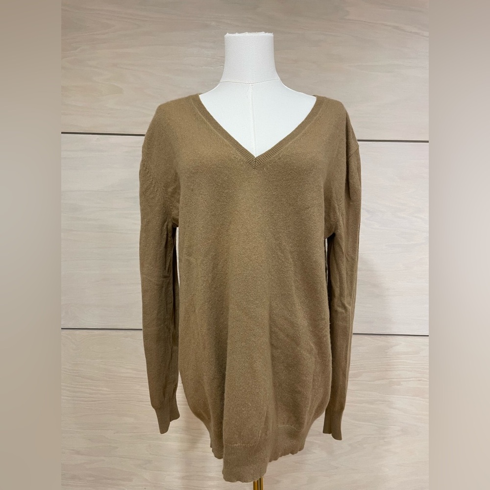 Women's Brown V-Neck Sweater